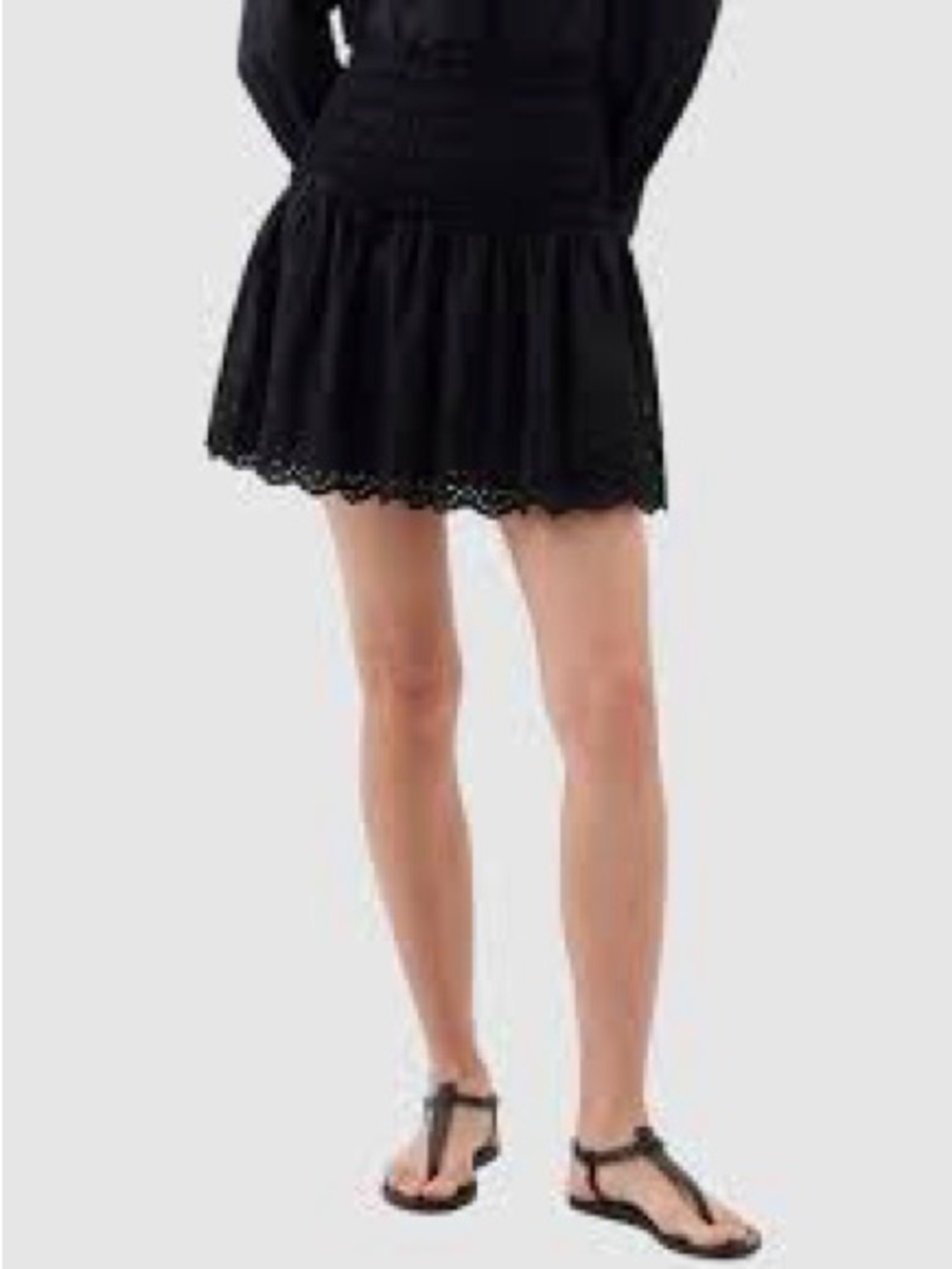 NWOT GAP Black Eyelet Mini Skirt with Smocked Waist